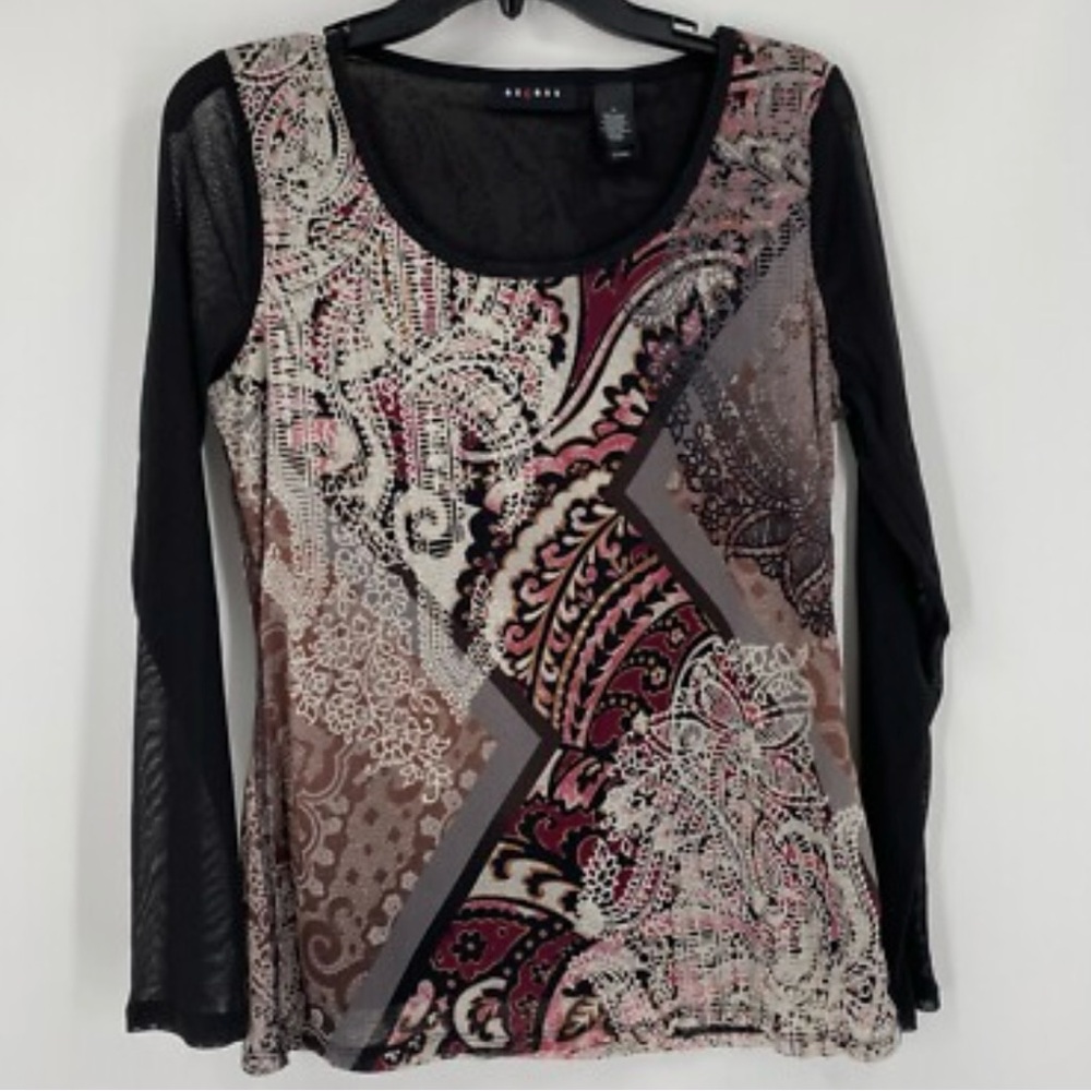 Axcess Black and Red Paisley Blouse